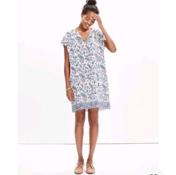 Madewell Silk Paisley Dress Small - Picture 2 of 9